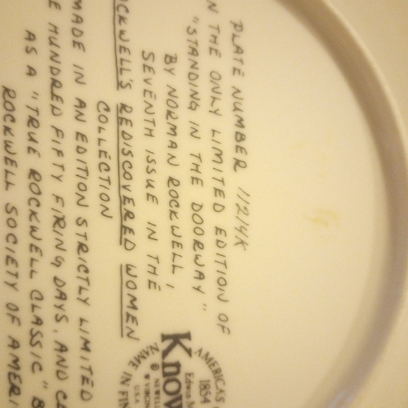 Norman Rockwell Rediscovered Women Seventh Issue Plate “Standing in the Doorway” - Picture 8 of 16